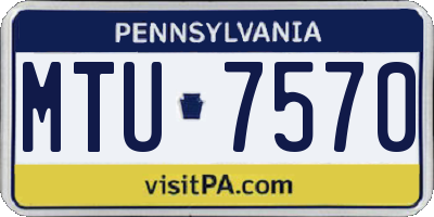 PA license plate MTU7570