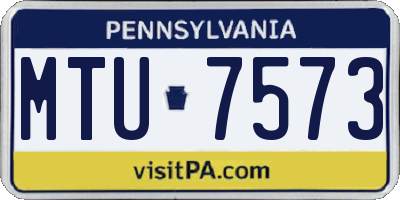 PA license plate MTU7573