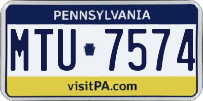 PA license plate MTU7574