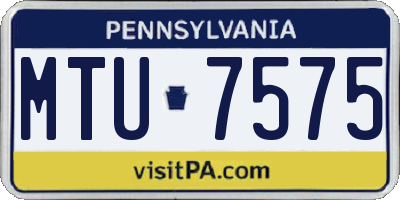 PA license plate MTU7575