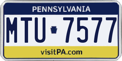 PA license plate MTU7577