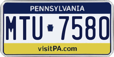 PA license plate MTU7580