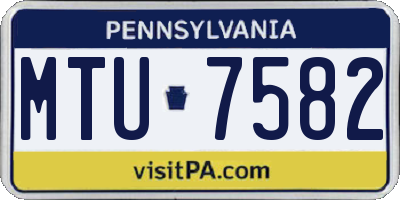 PA license plate MTU7582