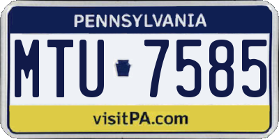 PA license plate MTU7585