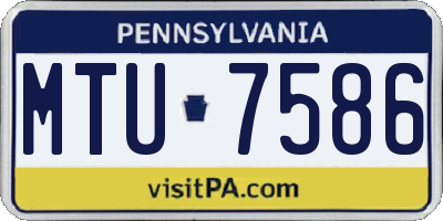 PA license plate MTU7586