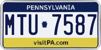 PA license plate MTU7587