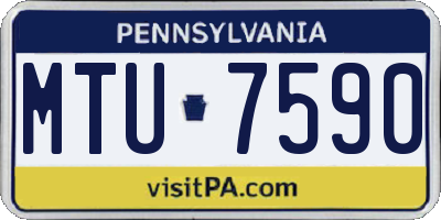 PA license plate MTU7590