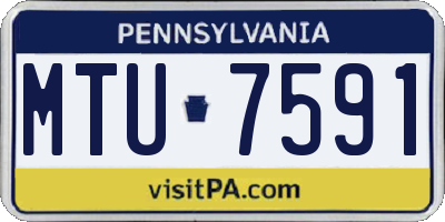 PA license plate MTU7591