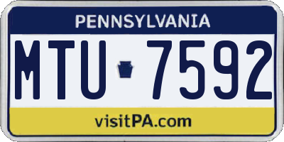 PA license plate MTU7592