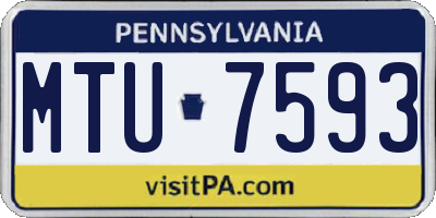 PA license plate MTU7593