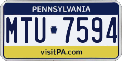 PA license plate MTU7594