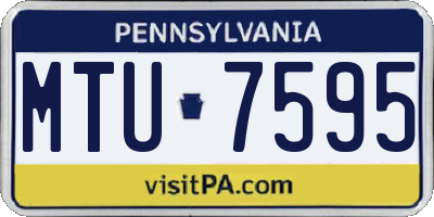 PA license plate MTU7595