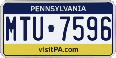 PA license plate MTU7596
