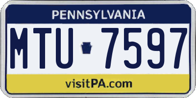 PA license plate MTU7597