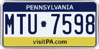 PA license plate MTU7598