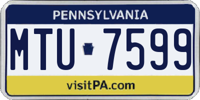 PA license plate MTU7599