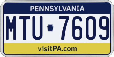 PA license plate MTU7609