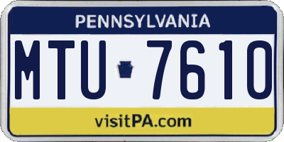 PA license plate MTU7610