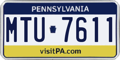 PA license plate MTU7611