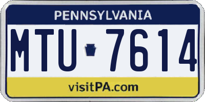 PA license plate MTU7614