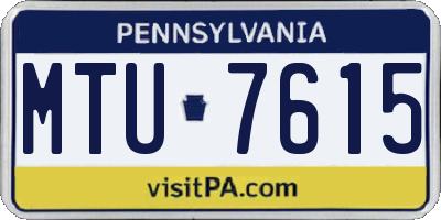 PA license plate MTU7615