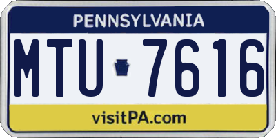PA license plate MTU7616