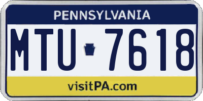 PA license plate MTU7618