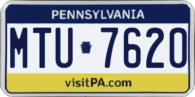 PA license plate MTU7620
