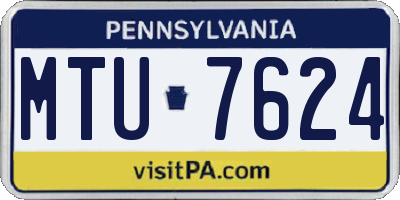 PA license plate MTU7624