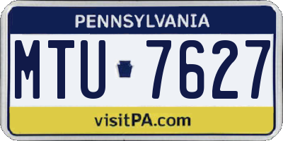 PA license plate MTU7627