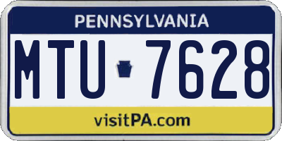 PA license plate MTU7628