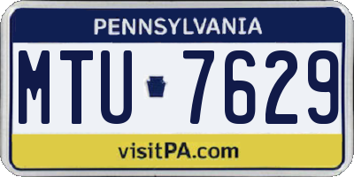 PA license plate MTU7629