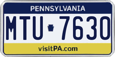 PA license plate MTU7630
