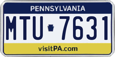 PA license plate MTU7631