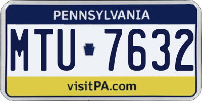 PA license plate MTU7632