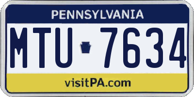 PA license plate MTU7634