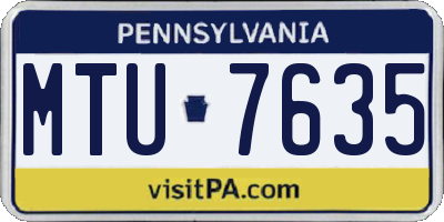 PA license plate MTU7635