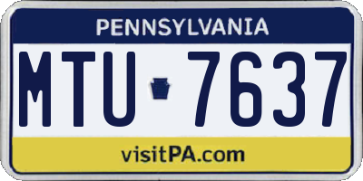PA license plate MTU7637