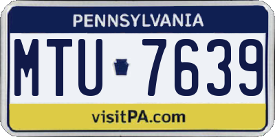 PA license plate MTU7639
