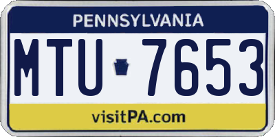 PA license plate MTU7653