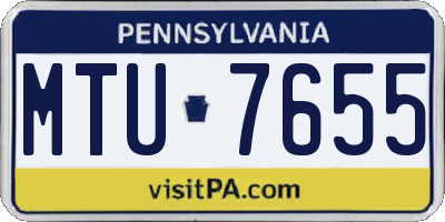 PA license plate MTU7655
