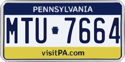 PA license plate MTU7664