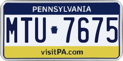 PA license plate MTU7675