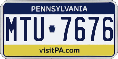 PA license plate MTU7676