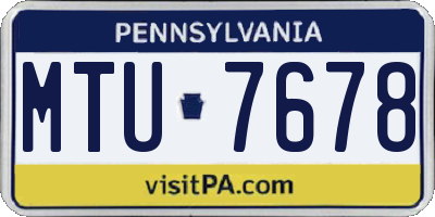 PA license plate MTU7678
