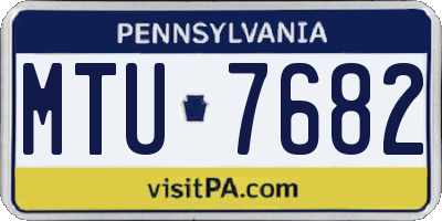 PA license plate MTU7682