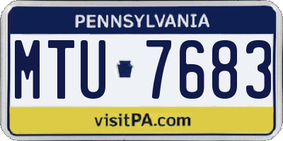 PA license plate MTU7683