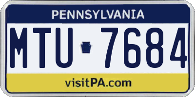 PA license plate MTU7684