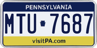 PA license plate MTU7687