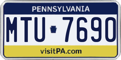 PA license plate MTU7690
